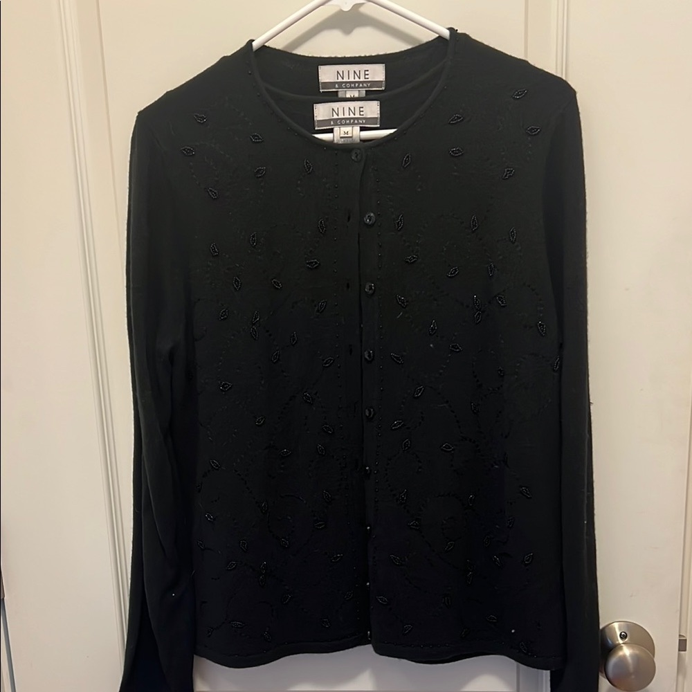 Women's 2 Piece Black Sweater Top